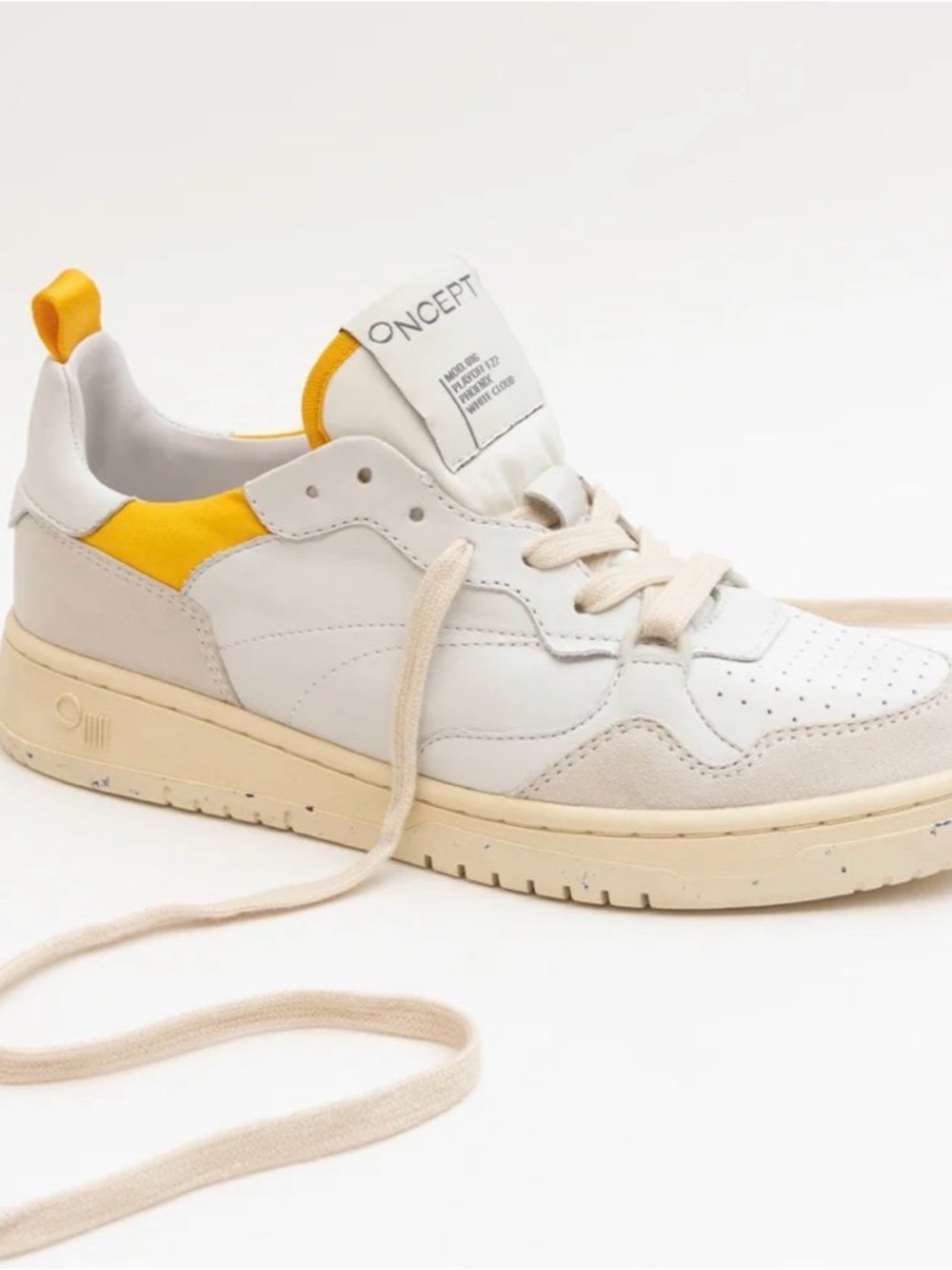 GUC ONCEPT Women’s White and Yellow Athletic Sneakers 7